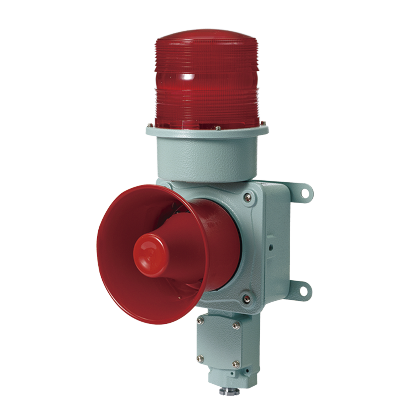 Combinación de baliza LED color roja con sirena electrónica para aplicaciones de la industria pesada máx.120 dB a 120 VCA