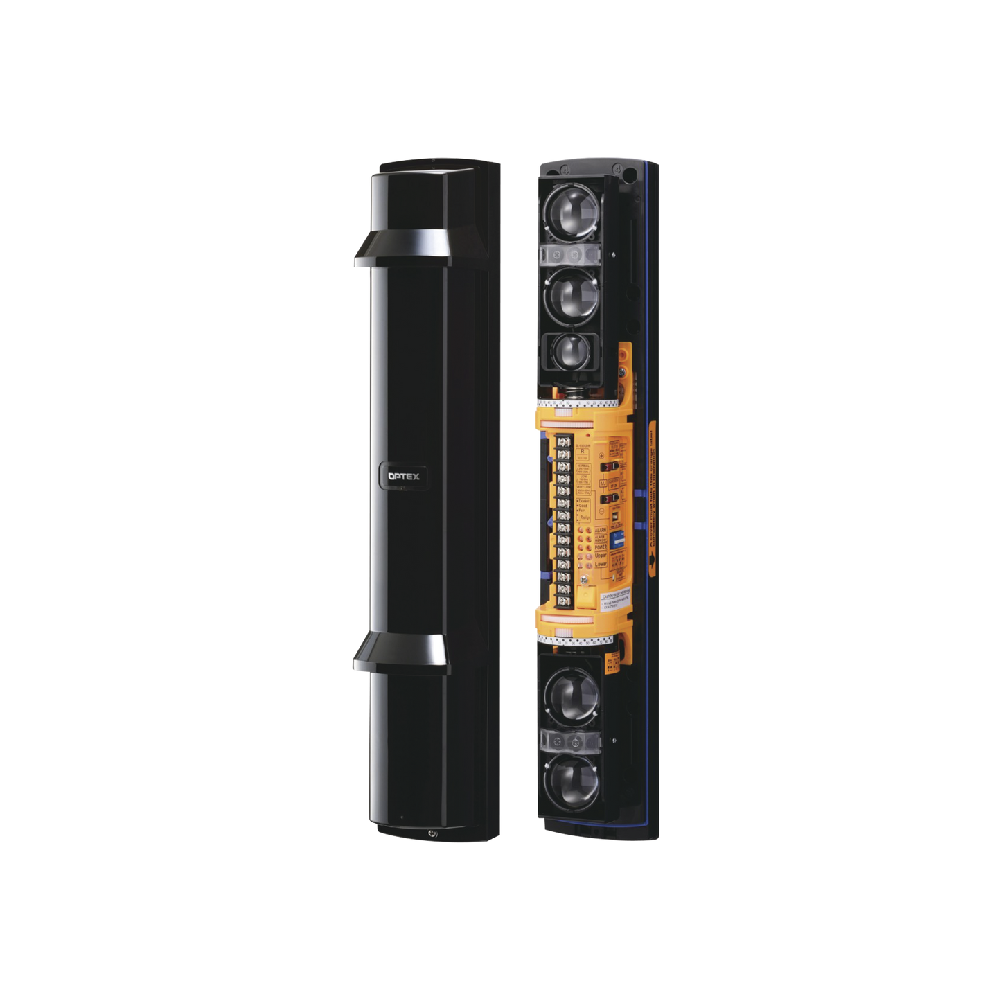 Barrera fotoelectrica de 60 metros 4 rayos 4 canales doble modulación y transmision automatica de potencia del rayo