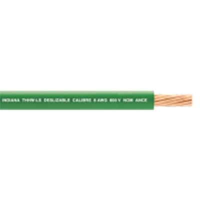 ( Venta por metro ) Cable 10 awg color verde, conductor de cobre suave cableado. Aislamiento de PVC, auto-extinguible.
