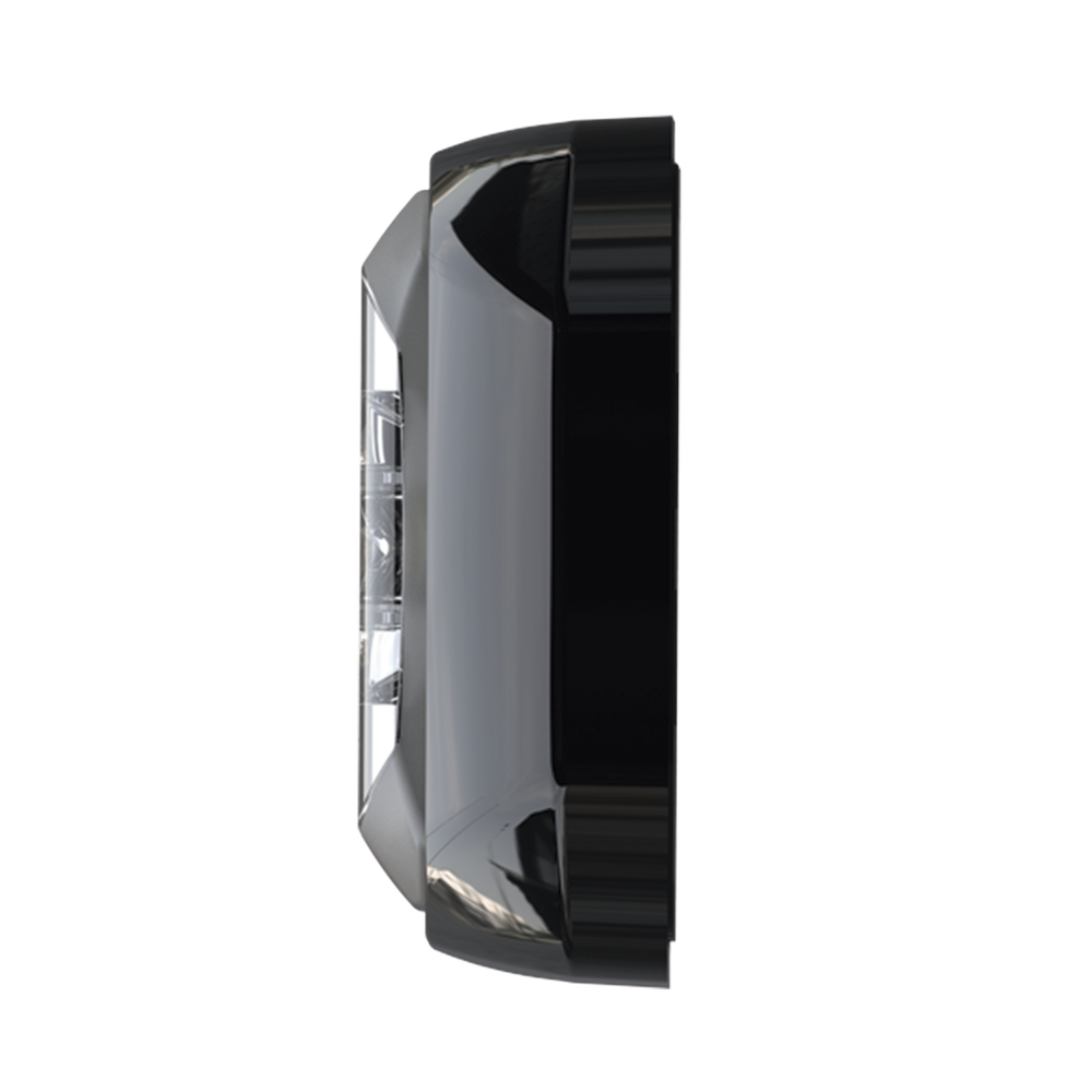 Luz Auxiliar de 18 LED, SAE, Tricolor, Bisel Negro, Rojo/Blanco/Ambar, Lente Transparente