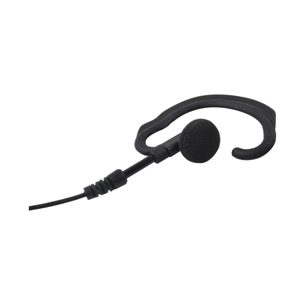 Micrófono de solapa con gancho suave para la oreja y fibra trenzada para puerto de accesorios Icom de 2 pines con tornillos