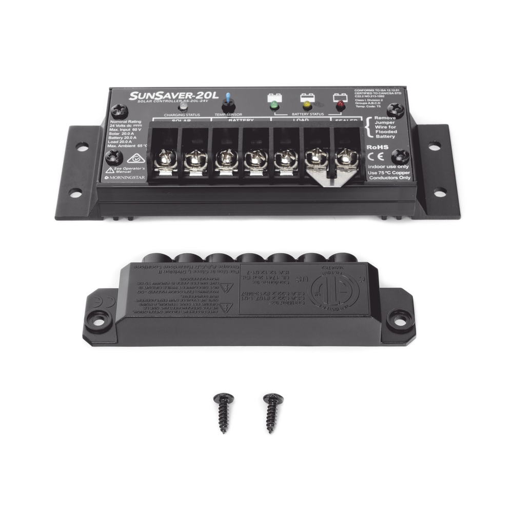 Controlador de Carga Solar SunSaver PWM 20 A / 12 VCC / Encapsulado Epóxico / Clase 1 Div 2 / Compensación de Temperatura