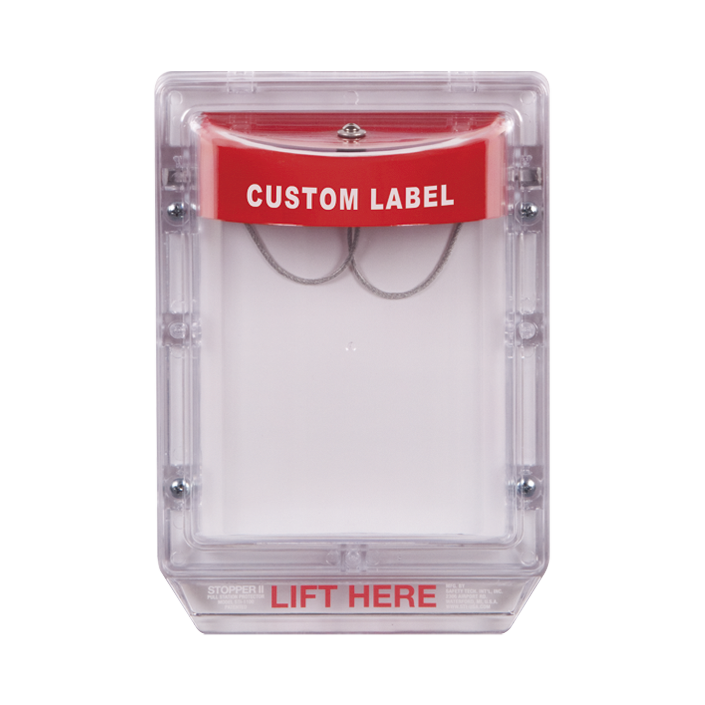 Cubierta Protectora de Policarbonato Serie Stopper IIÆ, Con Bocina, Sin Espaciador, Montaje Empotrado, Etiqueta Personalizada
