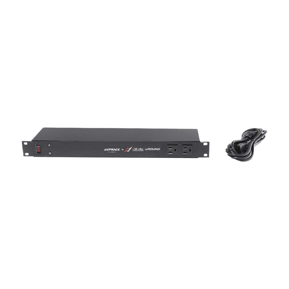 Tomacorriente de 10 contactos para 120 Vca con Supresor de picos tipo "A" de 40 kA, Diseñado para Montaje en Rack de 19".