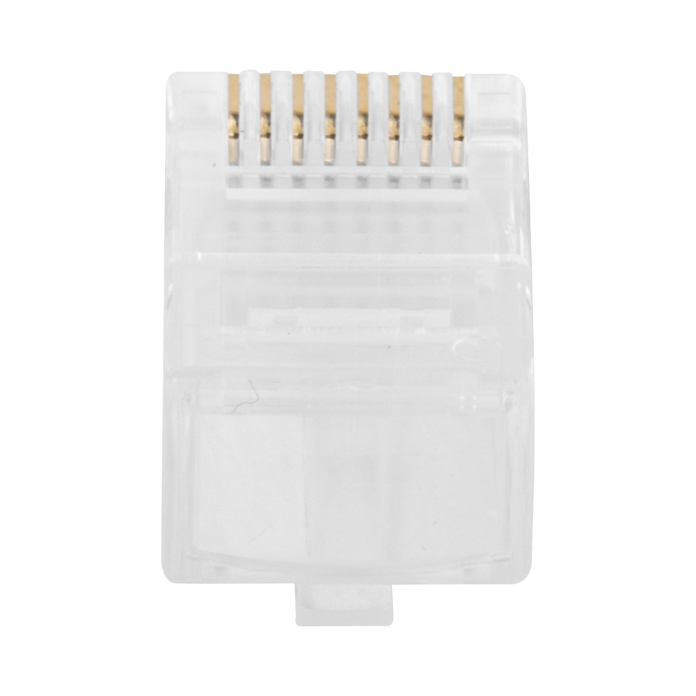 Bote con 100 Plugs Pass Through RJ45 Cat6 sin Blindaje, Chapado de Oro a 30 Micras para Durabilidad Extrema