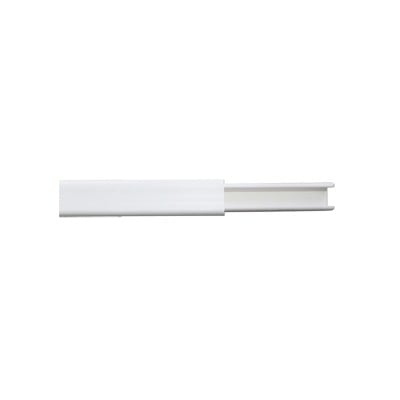 Canaleta blanca de PVC auto extinguible, de 12 x 8 mm, tramo de 2m.