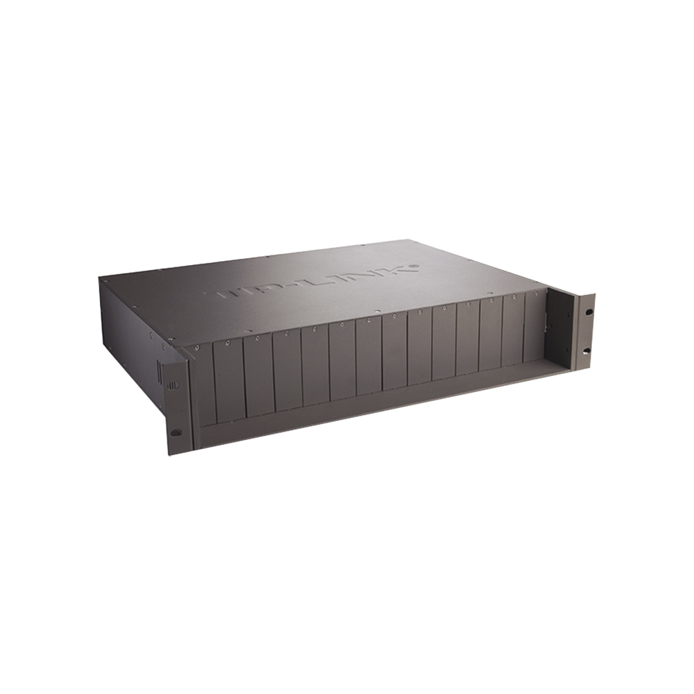Chasis para Montaje en Rack de 14 bahías / Soporta Convertidores de Fibra Óptica TP-Link / Compatibles (MC111CS, MC112CS, MC220L, MC110CS, MC100CM, MC210CS, MC200CM) / Plug and Play