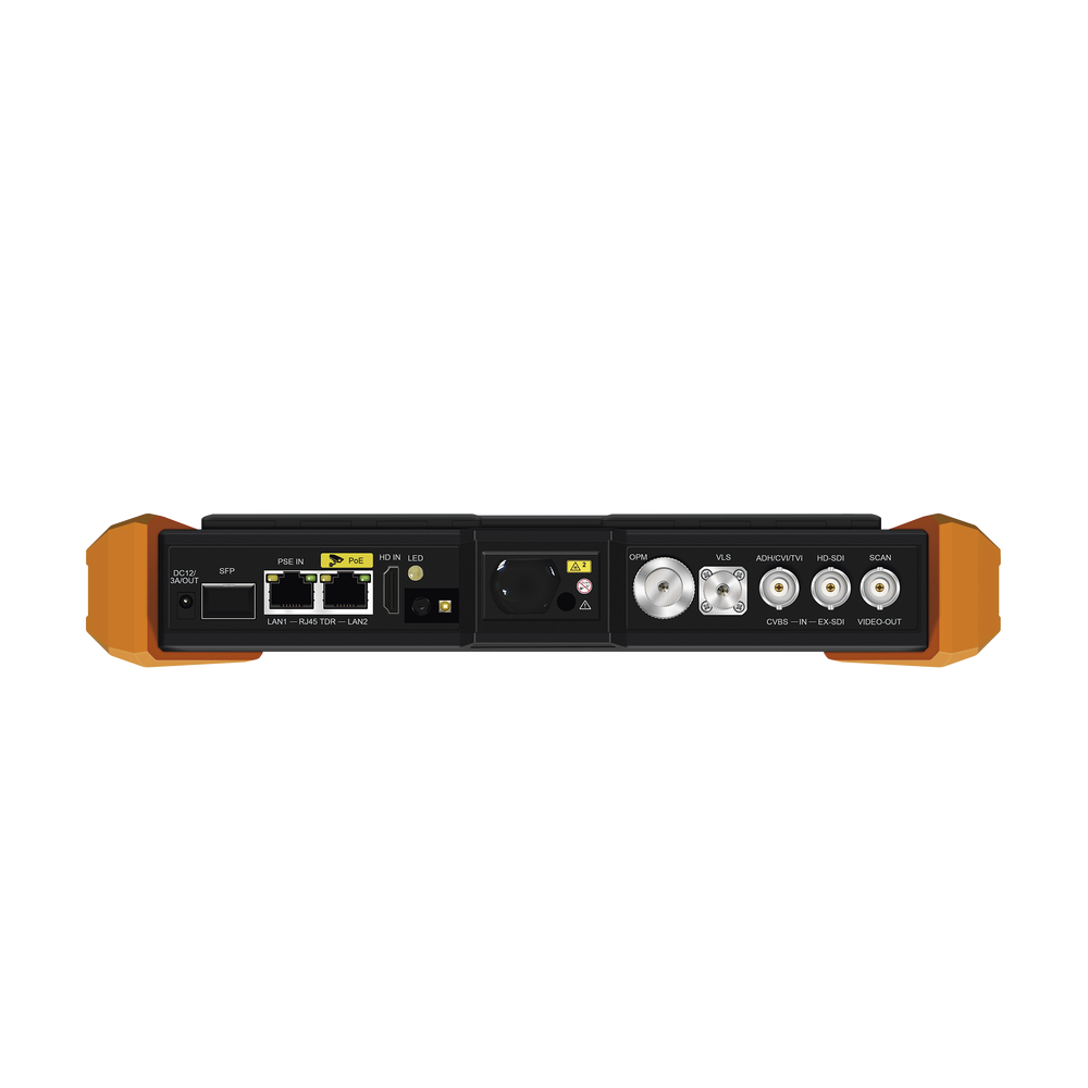 Tester Profesional Multifunción | Pantalla Táctil 7" | Láser Integrado | Cámara Integrada | Prueba IP/HD Coaxial | 4K/8K | H.265/H.265 | ONVIF | WiFi | Analizador de Cable | Medidor de Potencia Óptica y Red | TDR |