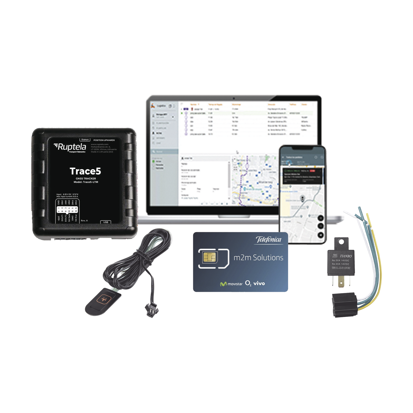 Kit de Localizador Vehicular 2G y 4G/ Rastreo / Conducción eficiente / Deteccion de Jammer / Registro de conductores + Relay + Botón de pánico + EPCOMGPSMENSUAL + MICSIM25GPS + datos por 1 año