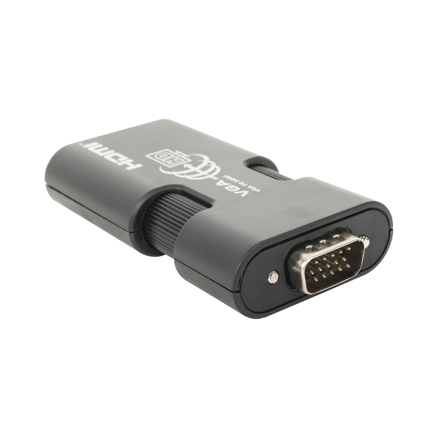 MINI Adaptador de VGA a HDMI / Resolución 1920x1080 @ 60Hz / Jack de audio de 3.5mm / Soporta alimentacion por Micro USB