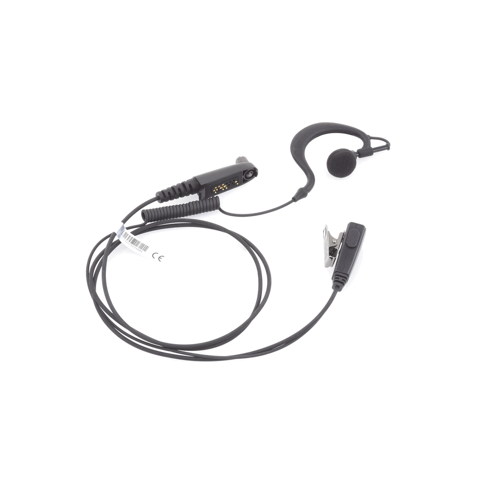 Micrófono - audífono de gancho ajustable al oído cable con resorte con conector multipin para HYTERA y TELOX