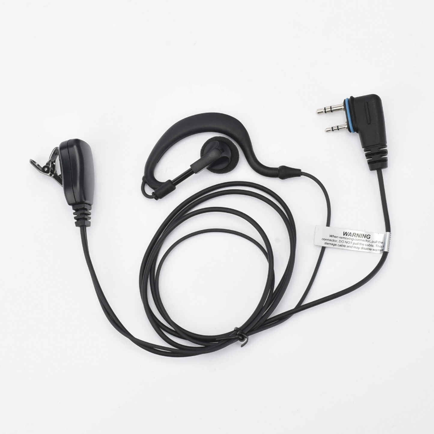 Micrófono - audífono de gancho ajustable al oído con conector de dos pines para ICOM