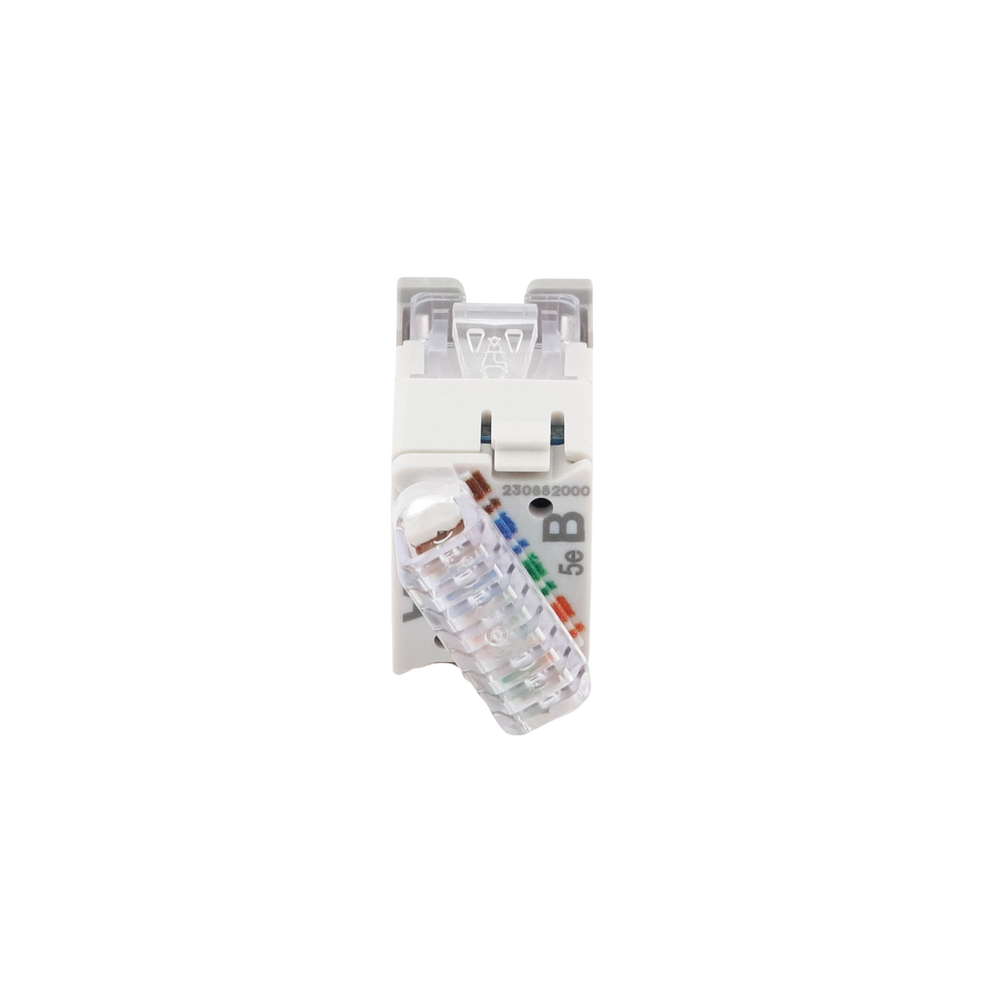 Jack Ultramax Cat5e, UTP, Montaje H�brido en Placa de Pared (Plano y Angulado), Color Gris, Punch Down