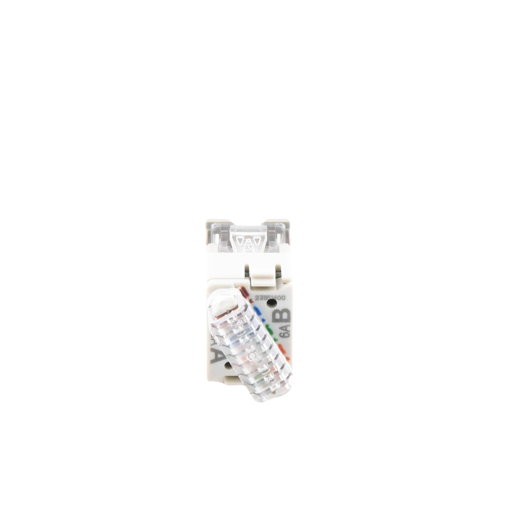 Jack Ultramax Cat6A, UTP, Montaje H�brido en Placa de Pared (Plano y Angulado), Color Gris, Punch Down
