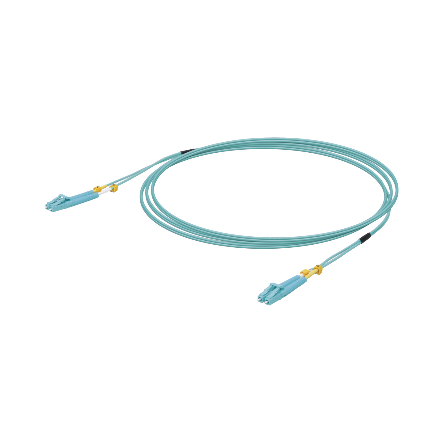 Jumper de Fibra Óptica Multimodo LC-LC duplex 10 G, 50/125 OM3, Color Aqua, 3 Metros