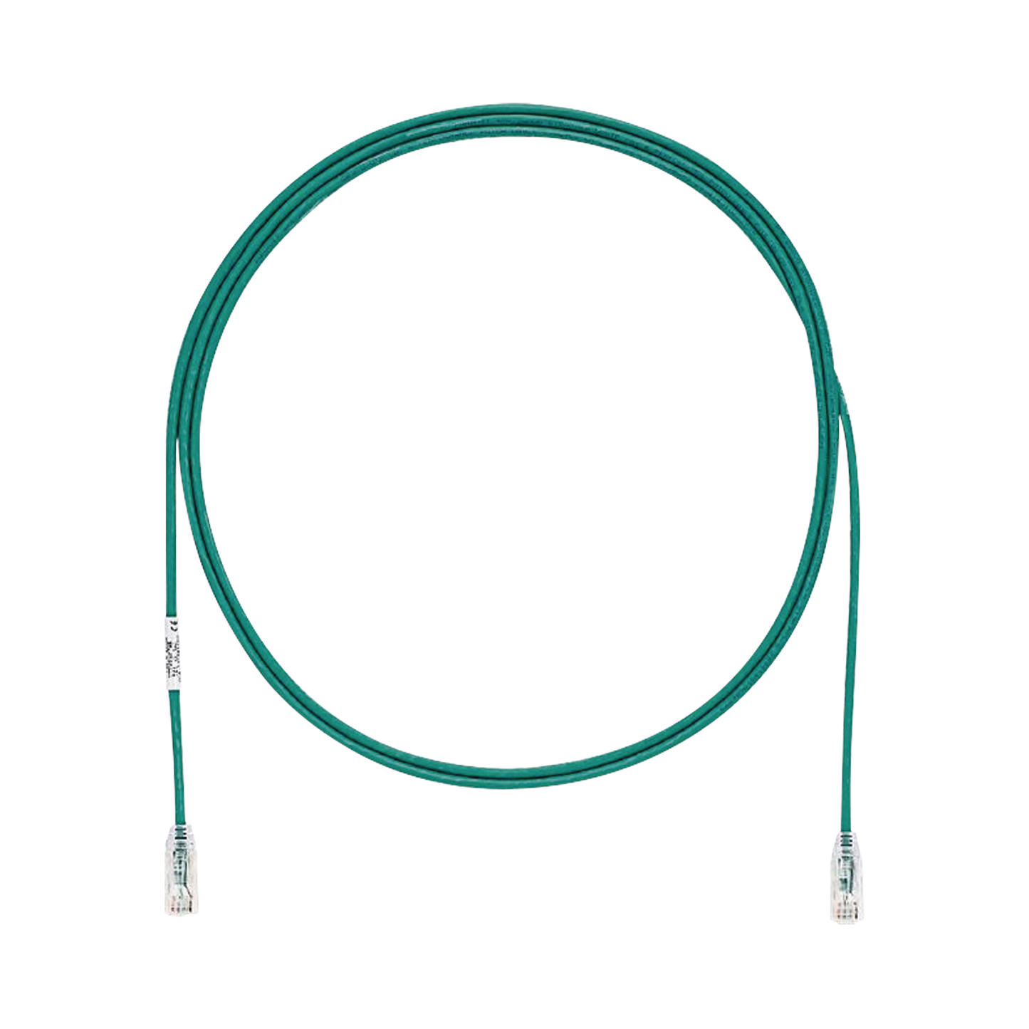 Cable de Parcheo TX6, UTP Cat6, Diámetro Reducido (28AWG), Color Verde, 2.13 Metros (7 Pies)