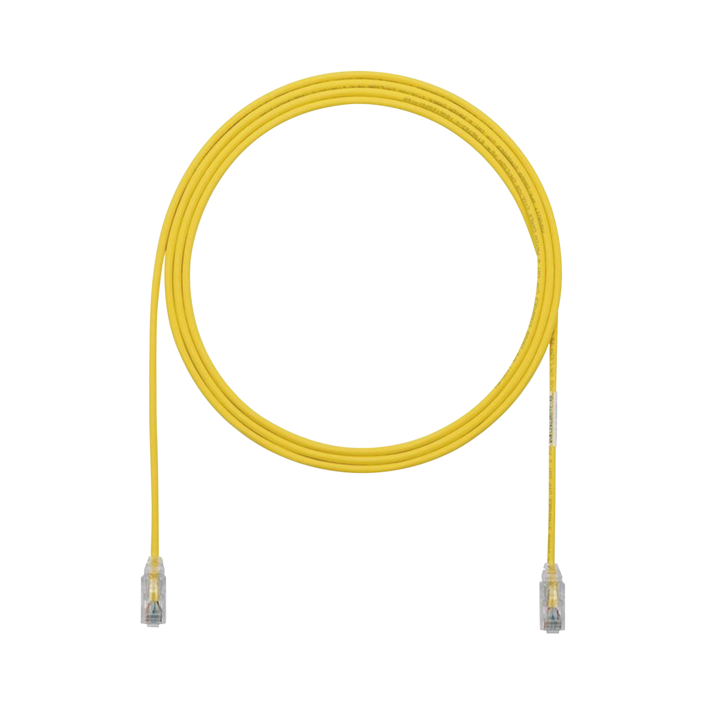 Cable de Parcheo TX6, UTP Cat6, Diámetro Reducido (28AWG), Color Amarillo, 2.13 Metros (7 Pies)