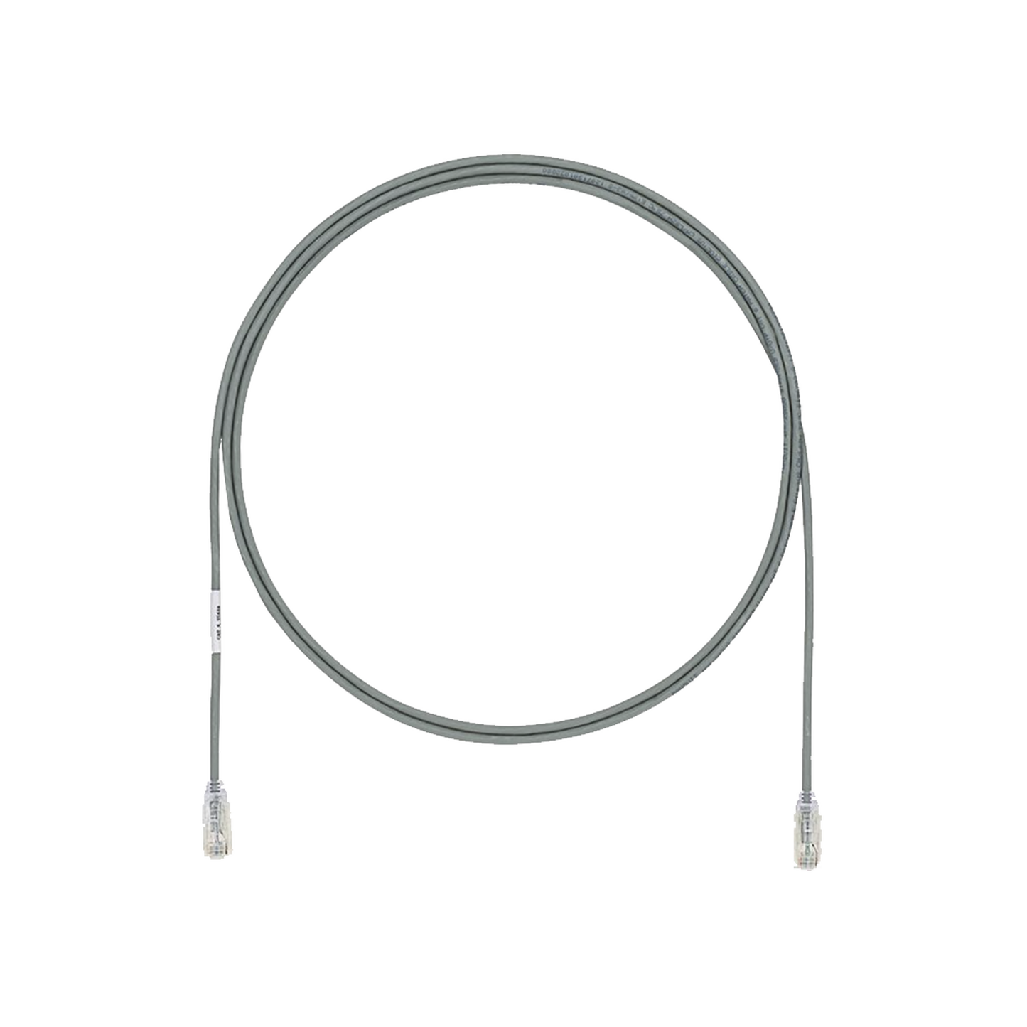 Cable de Parcheo UTP Cat6A, CM/LSZH, Diámetro Reducido (28AWG), Color Gris, 0.30 Metros (1 Pie)