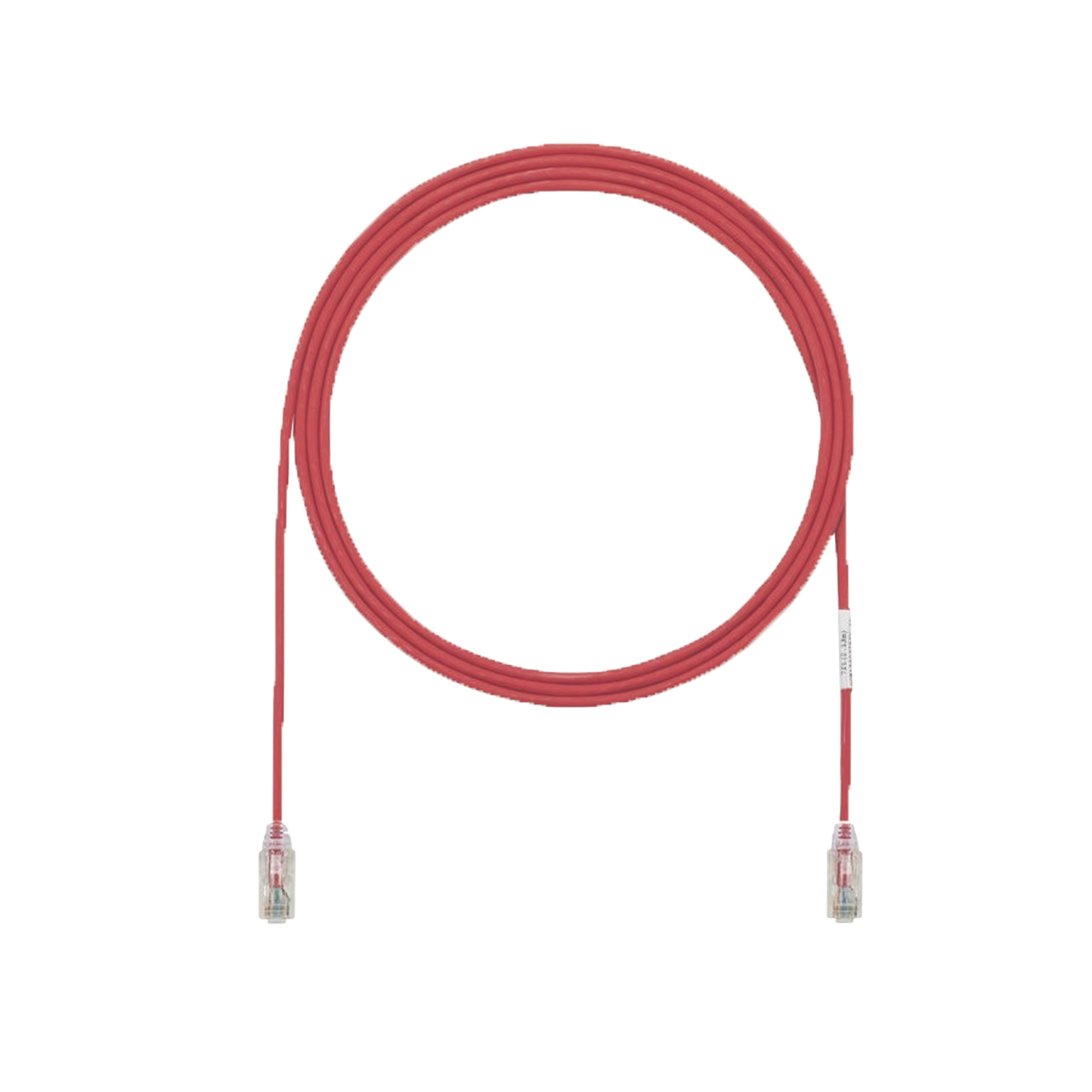 Cable de Parcheo UTP Cat6A, CM/LSZH, Diámetro Reducido (28AWG), Color Rojo, 15.24 Metros (50 Pies)