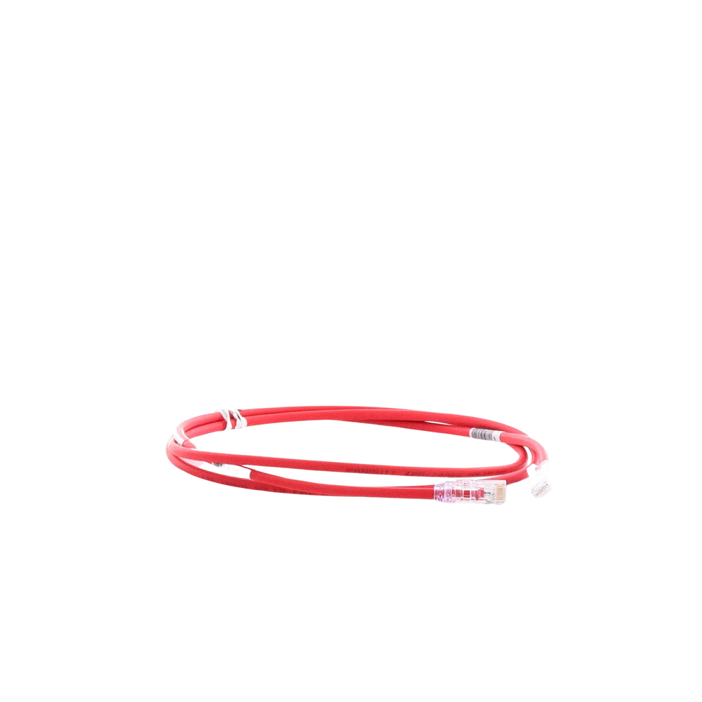 Cable de Parcheo UTP Cat6A, CM/LSZH, Diámetro Reducido (28AWG), Color Rojo, 1.52 Metros (5 Pies)