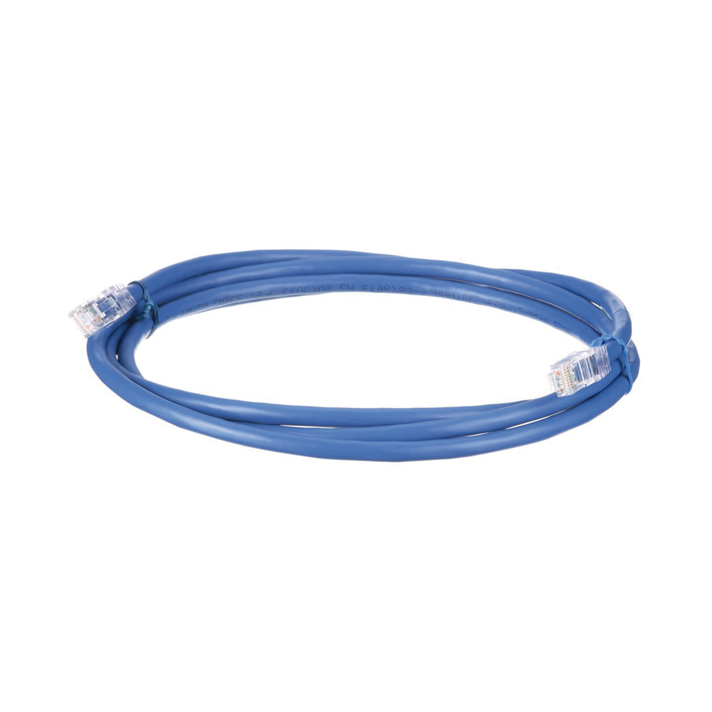 Cable de Parcheo UTP, Cat6A, 24 AWG, CM, Color Azul, 2 Metros (6.56 Pies).