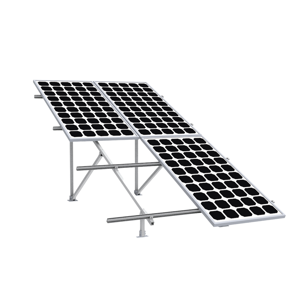 Montaje para Panel Solar 2X2, Riel 5 de 2700mm para Módulos con Espesor de 30-35mm, Vel. de Viento Máx. 136km/h