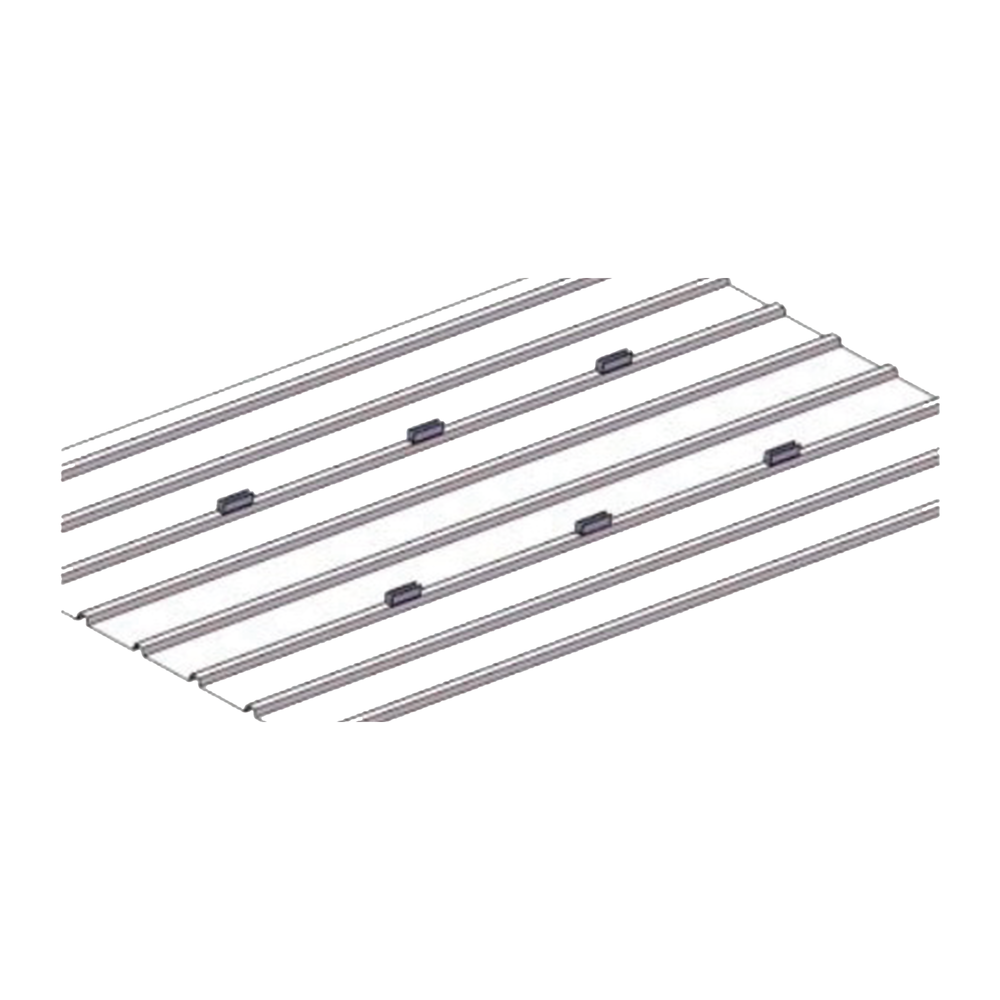 Juego de 2 Mini Rieles De Aluminio para Montaje de Módulos Solares en Techo (Instalación plana 0°). Incluye 4 Tornillos Perforantes.