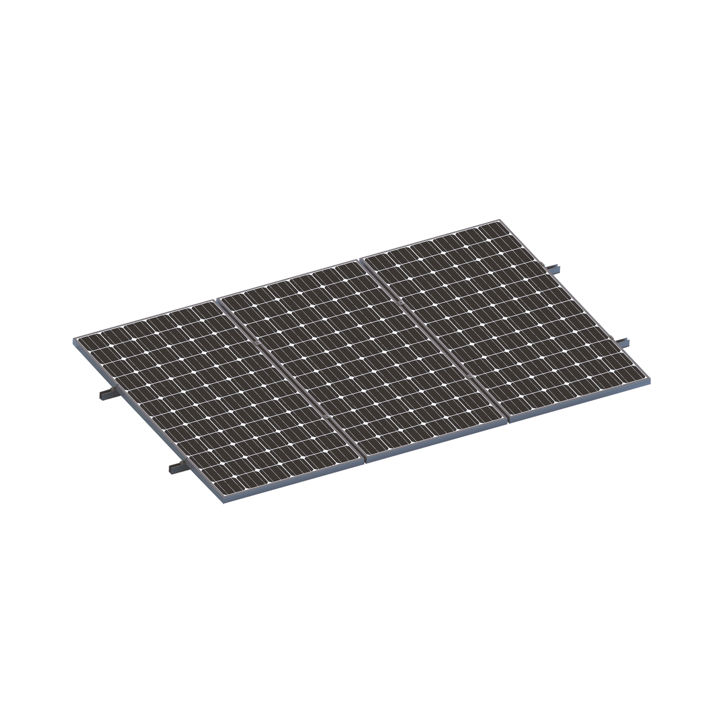 Kit De Minirieles Para Panel Solar Arreglo 1X3 Para Instalación Plano En Lámina