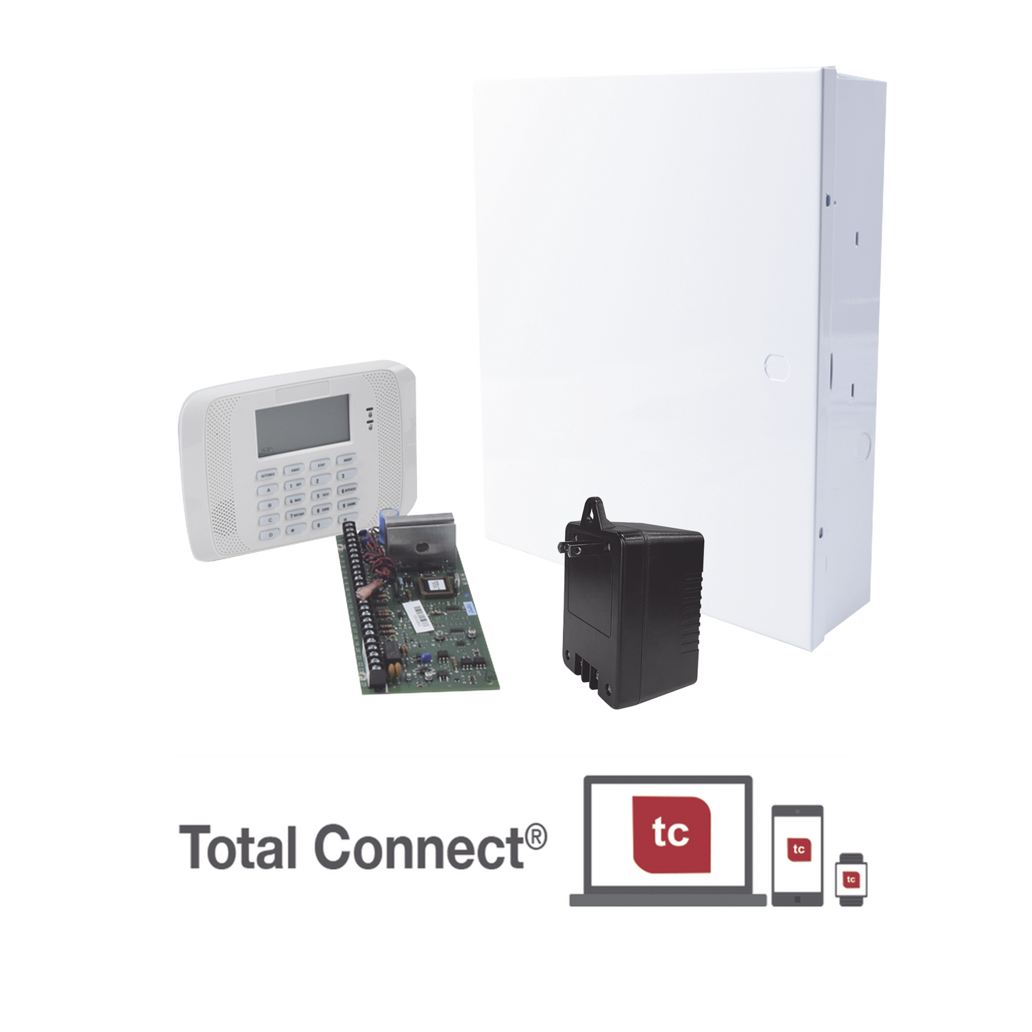Sistema de alarma VISTA48/6162RF con Gabinete, Transformador y teclado Alfanumérico con receptor RF