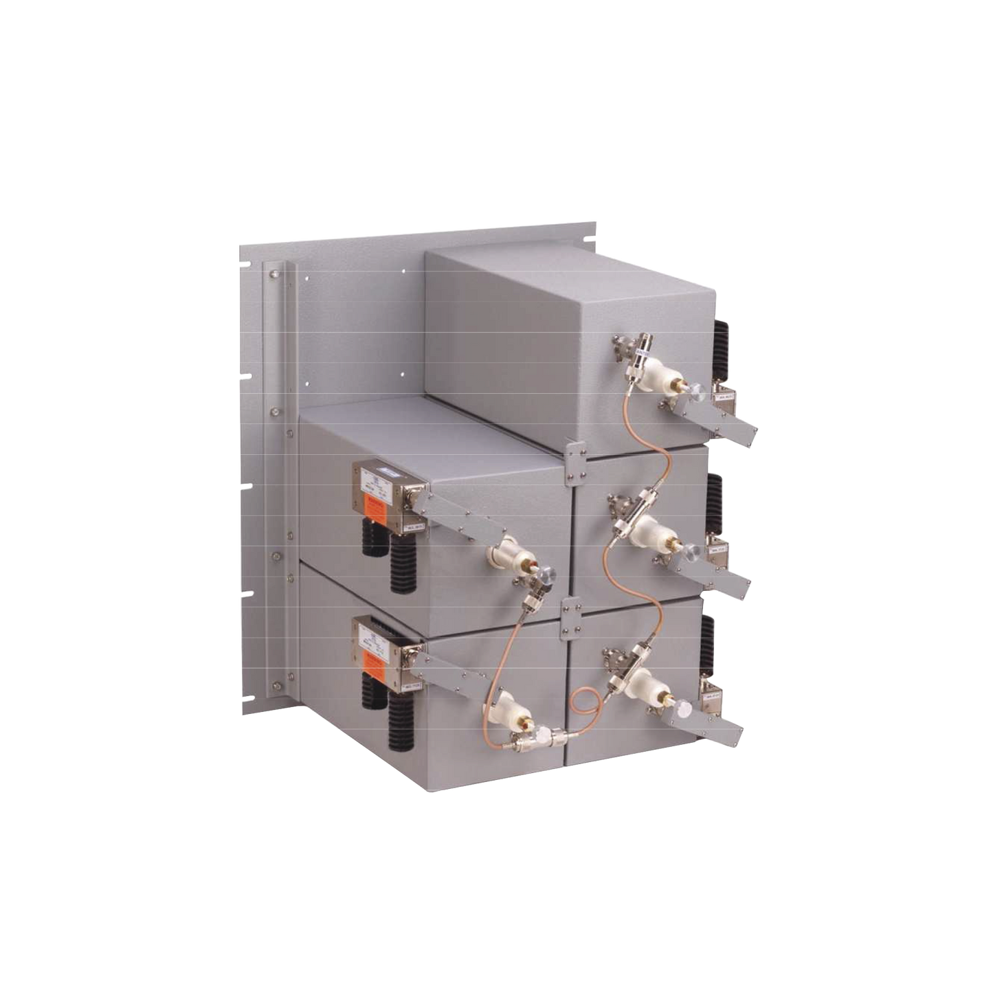 Combinador 440-510 MHz, para 5 Canales, 125 Watt, 300 KHz (min.) de Sep. Tx-Tx, 2 Aisladores N Hembra.