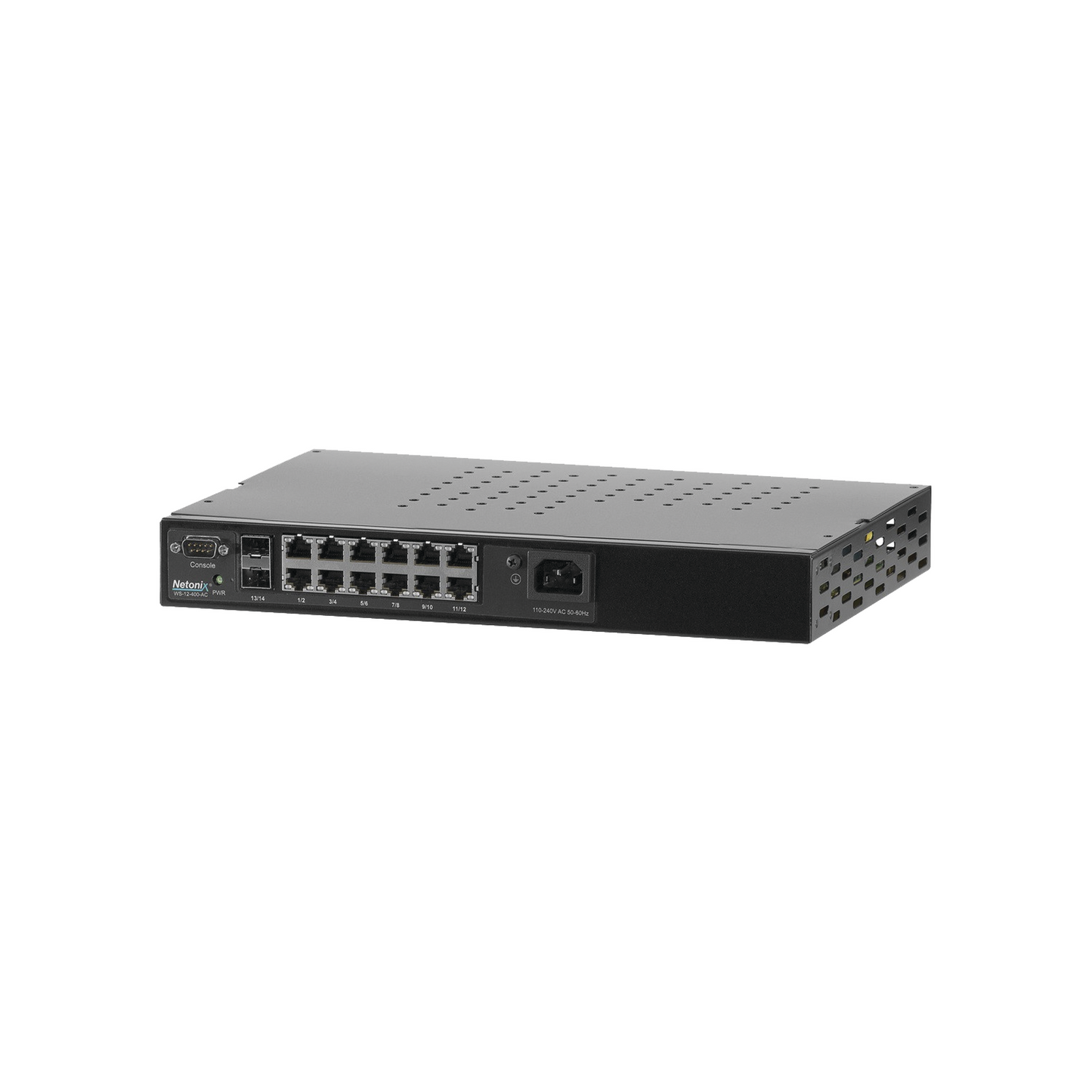 Switch WISP PoE Administrable de 14 puertos (12 PoE Gigabit + 2 SFP) 400W, entrada de 110/220 Vca
