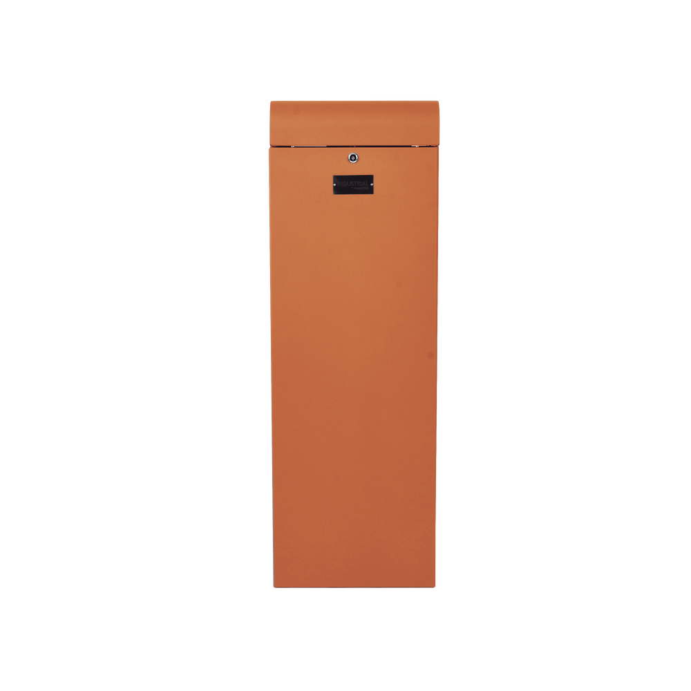 Barrera vehicular izquierda / Soporta brazo de hasta 3 m / Apertura en 1.5 s / Final de carrera ajustable por programación / Movimiento fluido / Diseño elegante color naranja