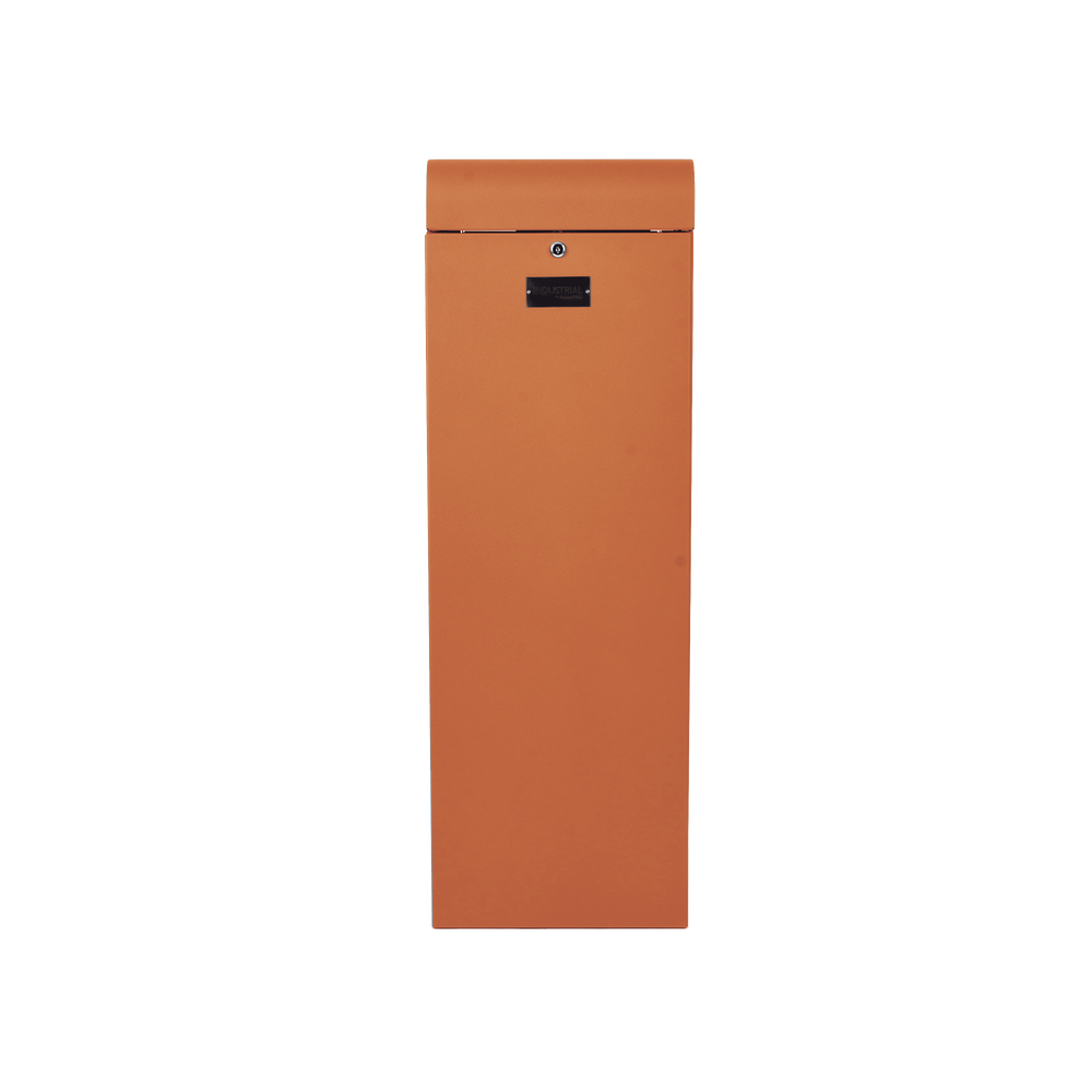 Barrera vehicular derecha / Soporta brazo de hasta 3 m / Apertura en 1.5 s /Final de carrera ajustable por programación / Movimiento fluido / Diseño elegante color naranja
