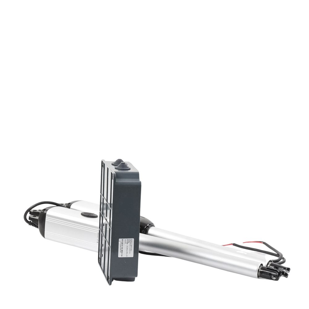 Kit de brazos para automatizar portones vehiculares abatibles de 2 hojas/ 3 Mts / 300 Kg / Uso solo residencial / Compatible con respaldo de energía