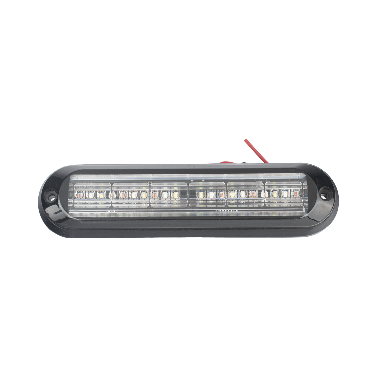 Luz Auxiliar, Ultra Brillante, IP67, 18 LEDs, Tricolor, Color Rojo/Claro/Azul, con mica transparente y bisel negro