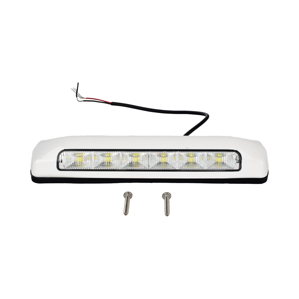 Luz de Escena, 6 LED, IP67, con bisel color blanco, Ideal para Ambulancias y Vehiculos de trabajo