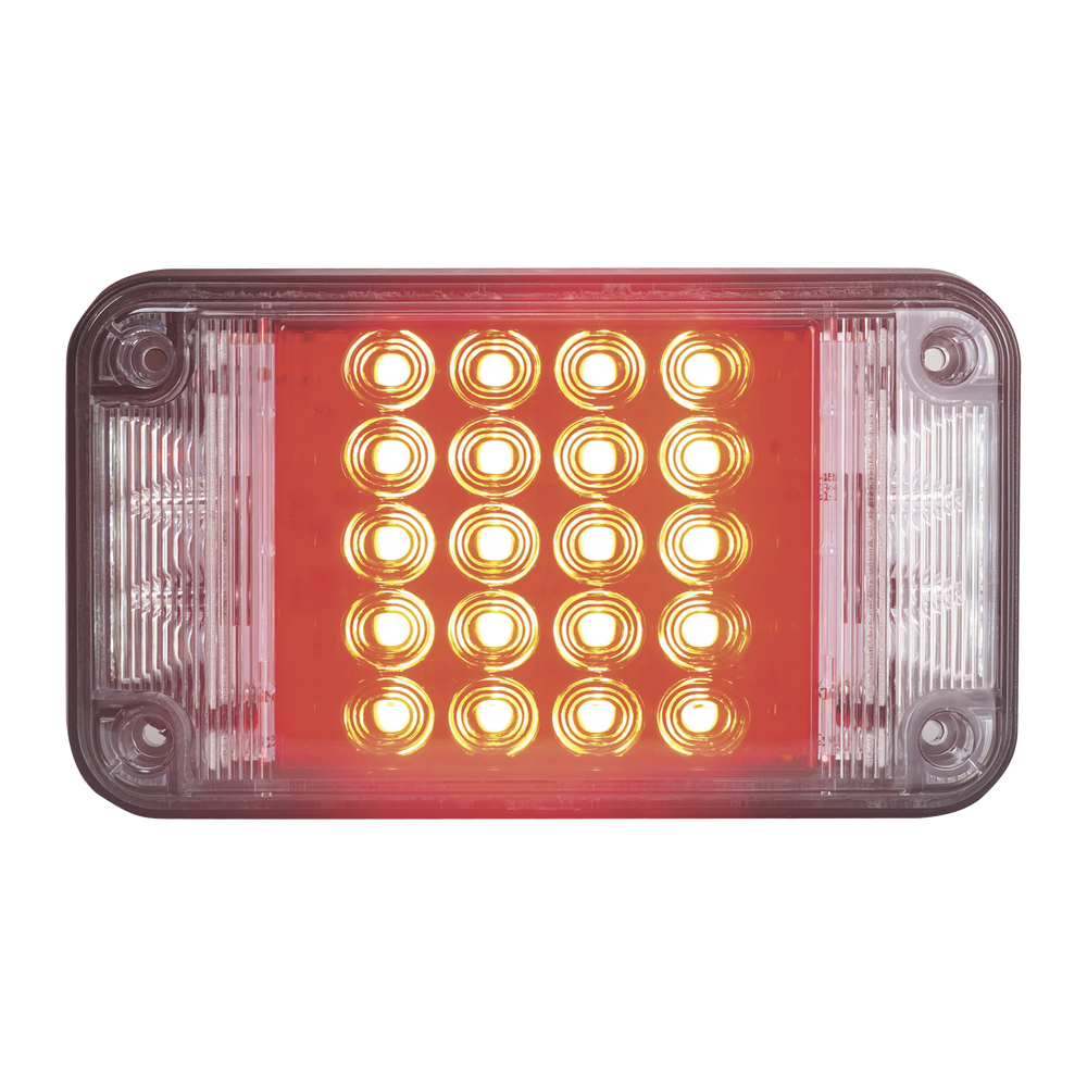 Luz de Advertencia de 7X4", Color Rojo, Con Luces de Trabajo, Ideal para Ambulancias