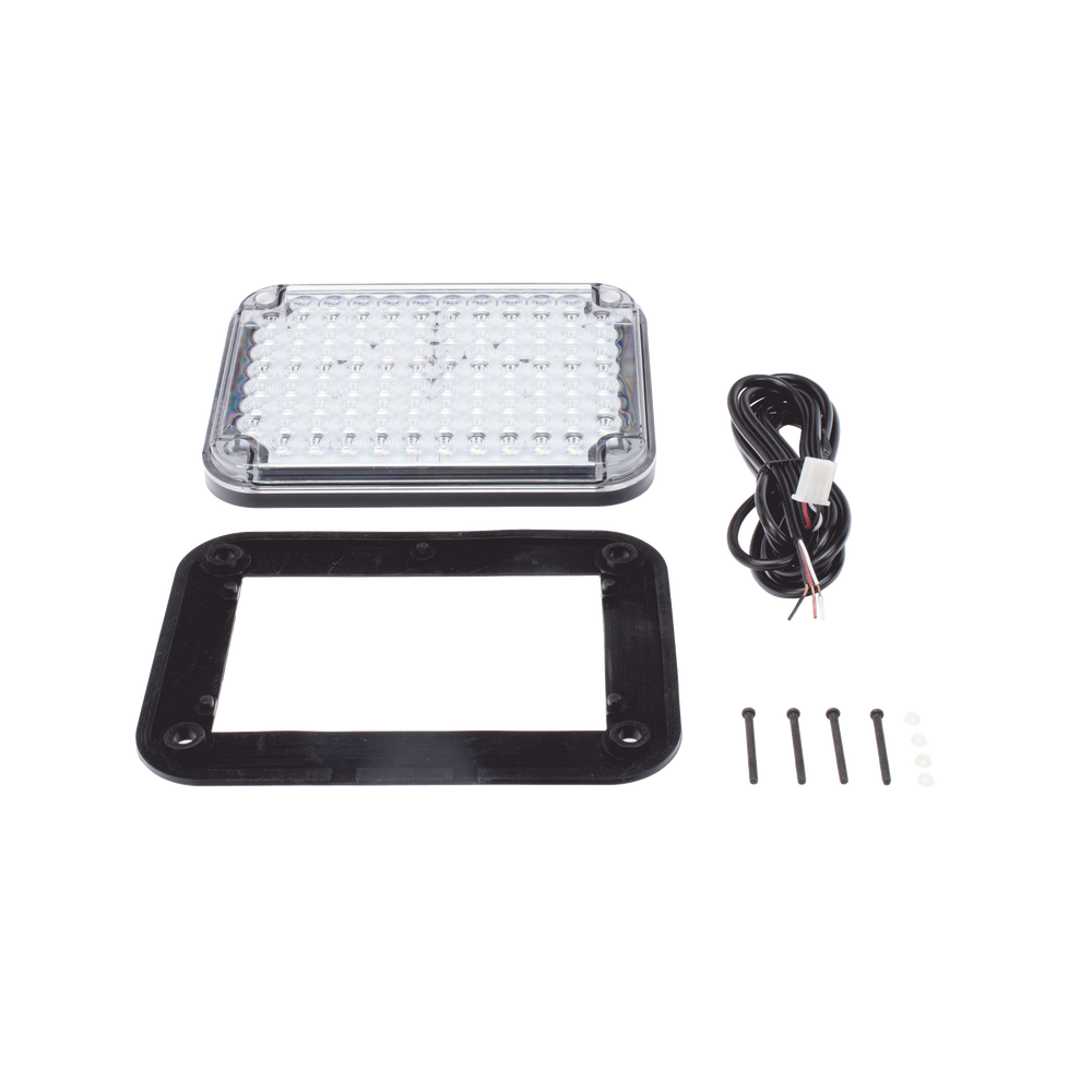 Luz de Advertencia de 9X7", Bicolor Rojo/Claro, Ideal para Ambulancias