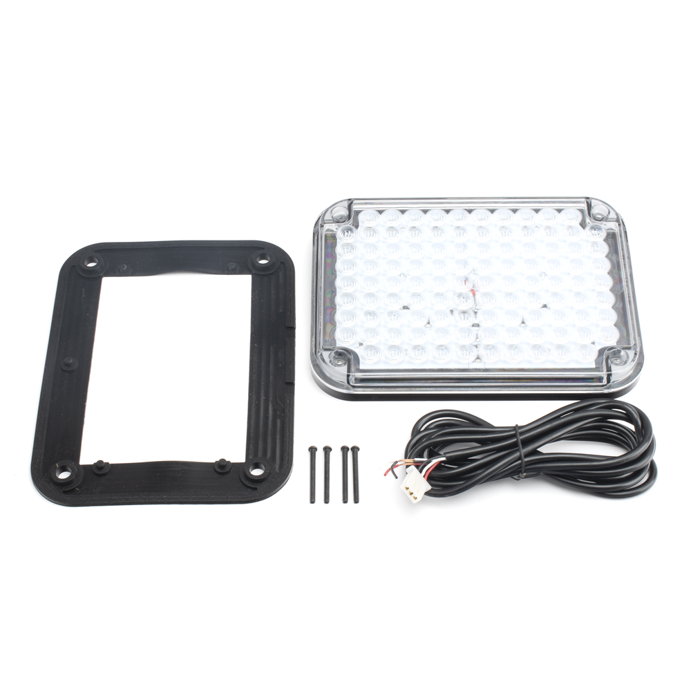 Luz de Advertencia de 9X7", Bicolor Rojo/Claro, Ideal para Ambulancias
