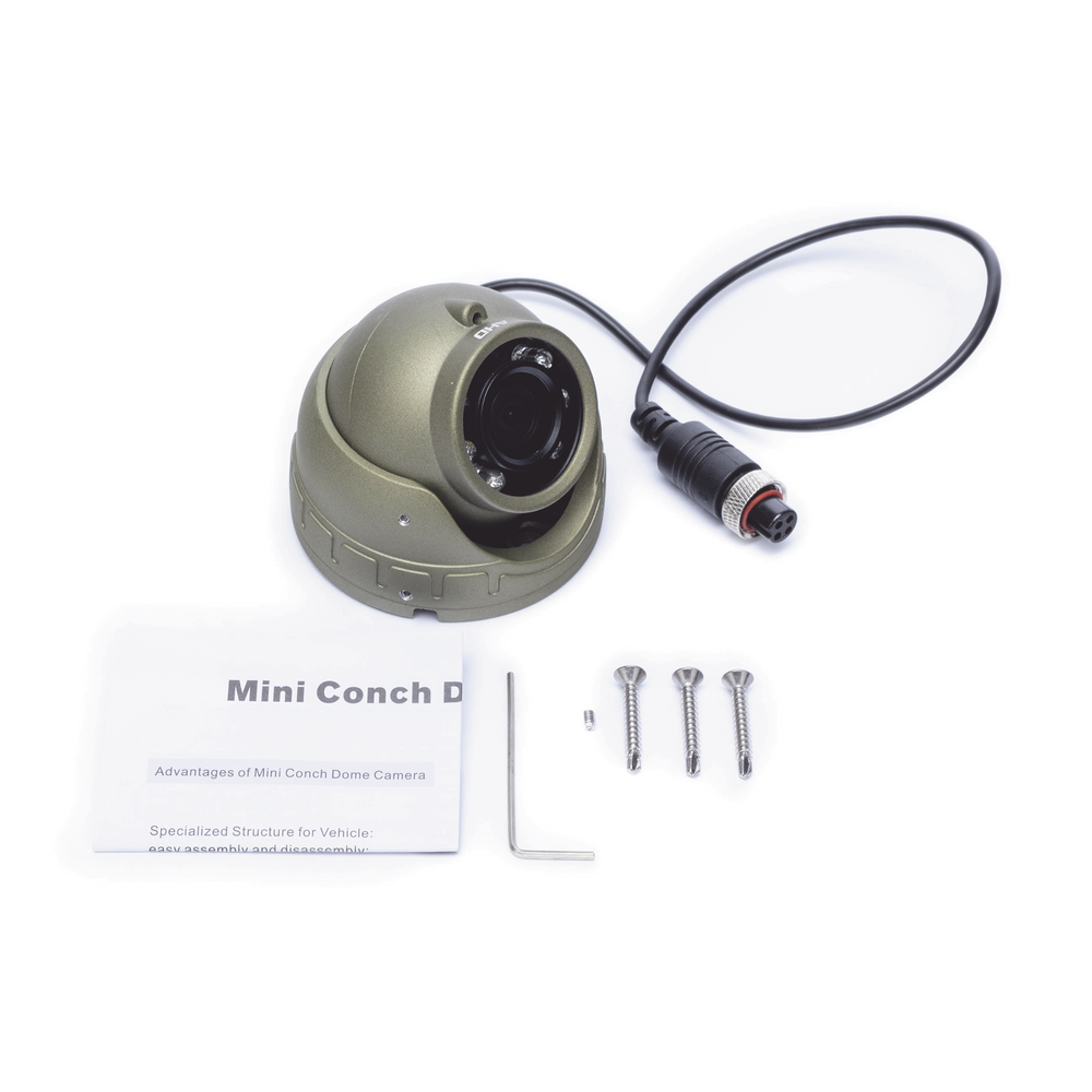 Cámara Mini Domo AHD 2 Megapixel / Lente 2.8 mm / 3 mts IR / Micrfono Integrado / Uso en Interior / Compatible con DVR´s Moviles Streamax / Conector Tipo Aviación