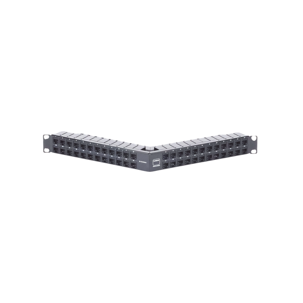 Patch Panel Z-Max de 48 Puertos, Blindado, Precargado con Jacks Categoría 6A, Angulado, 1UR