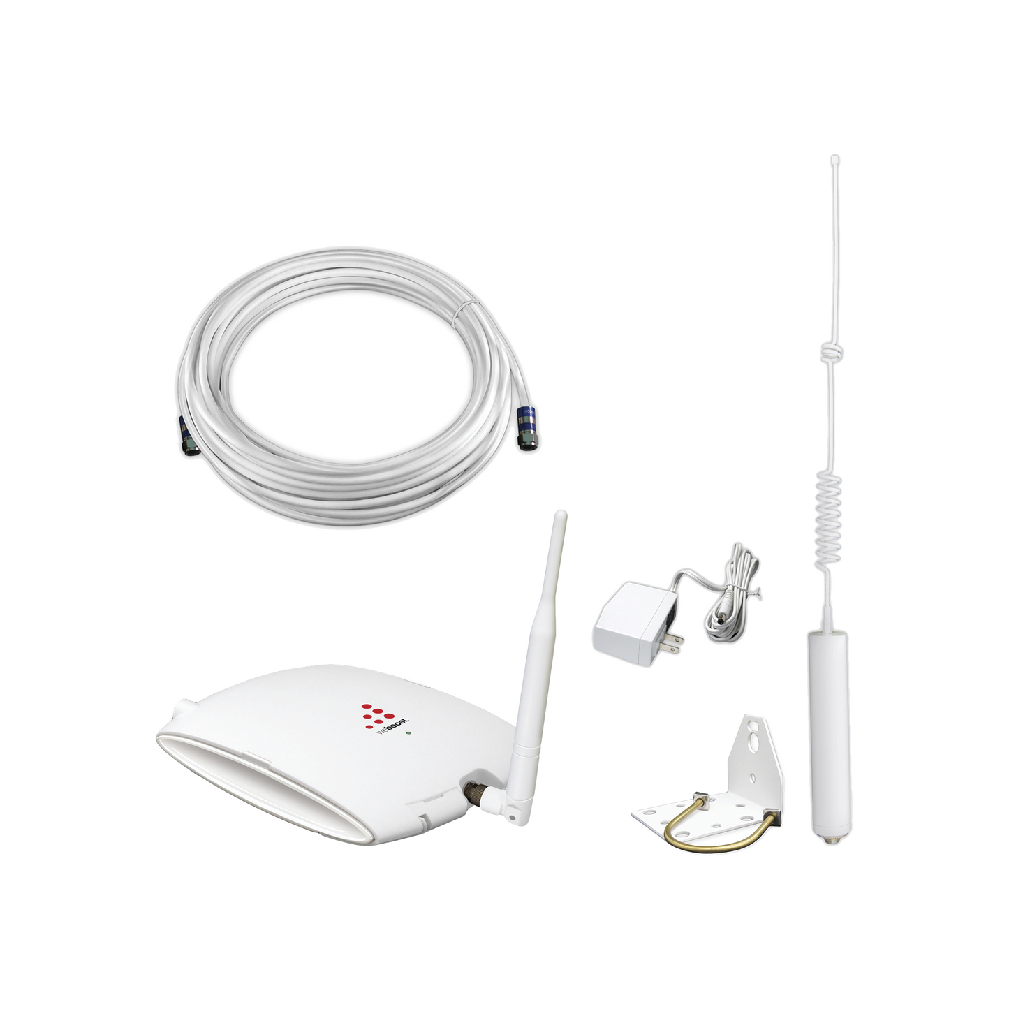 KIT de Amplificador de Señal Celular | Soporta 3G y mejora la calidad de las llamadas | Cubre hasta 235 metros cuadrados | 64 dB de Ganancia Máxima.