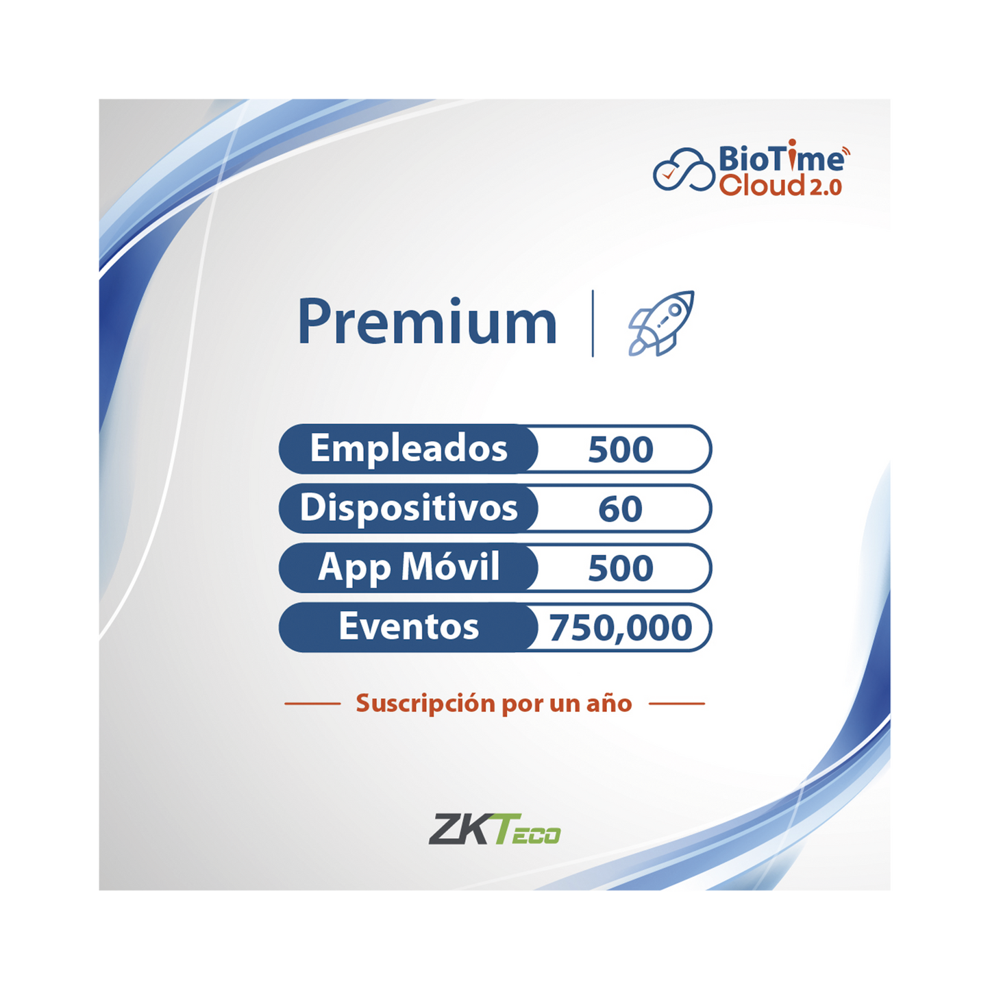 LICENCIA PREMIUM BIOTIME CLOUD 2.0 / 500 USUARIOS / 60 DISPOSITIVOS (Licencia Anual)