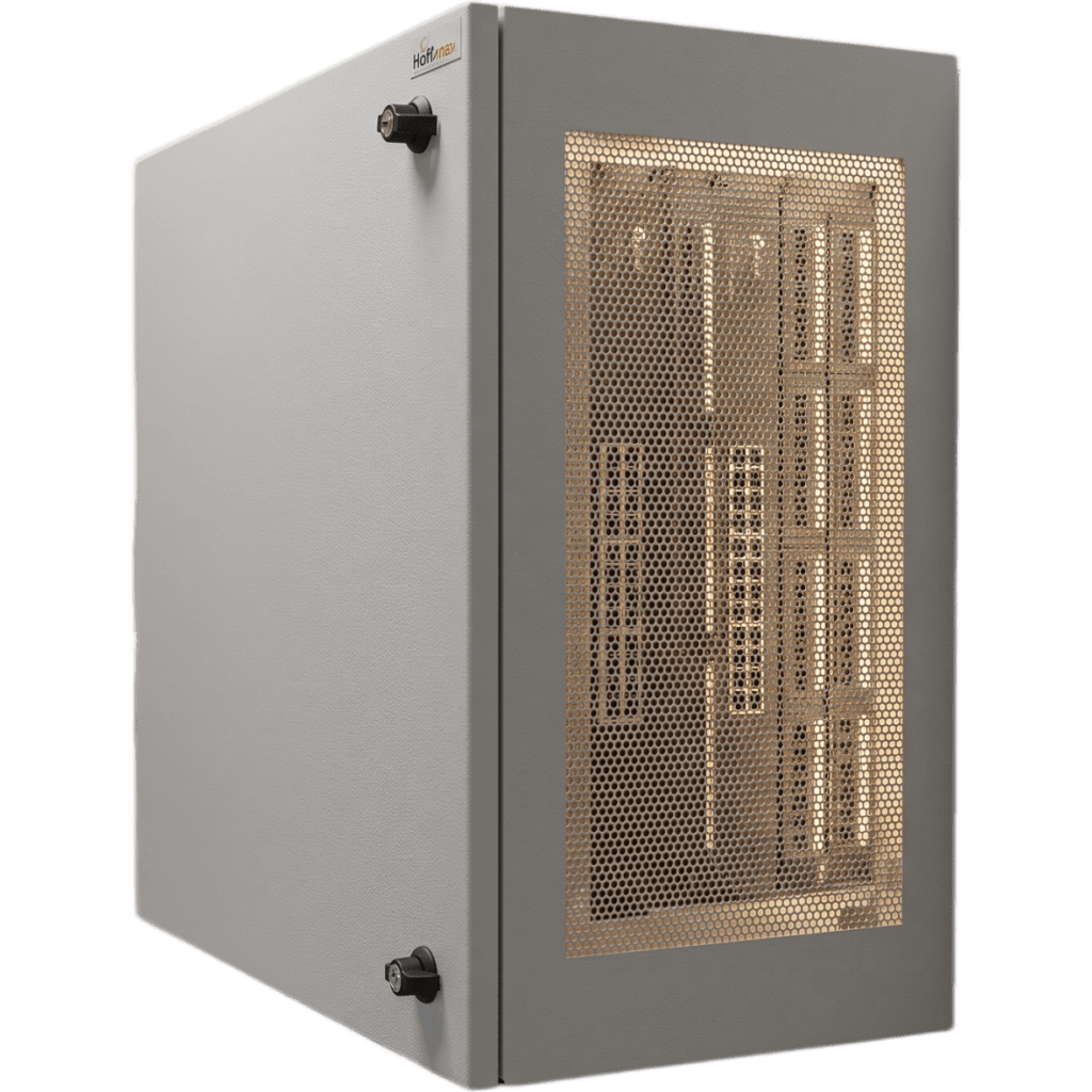 Gabinete de Pared L-Box 6U / Acero 1.9 mm / 610 x 610 x 313 mm (24x24x12 in) / Puerta L 120° / RAL 7035 / Rack 19"