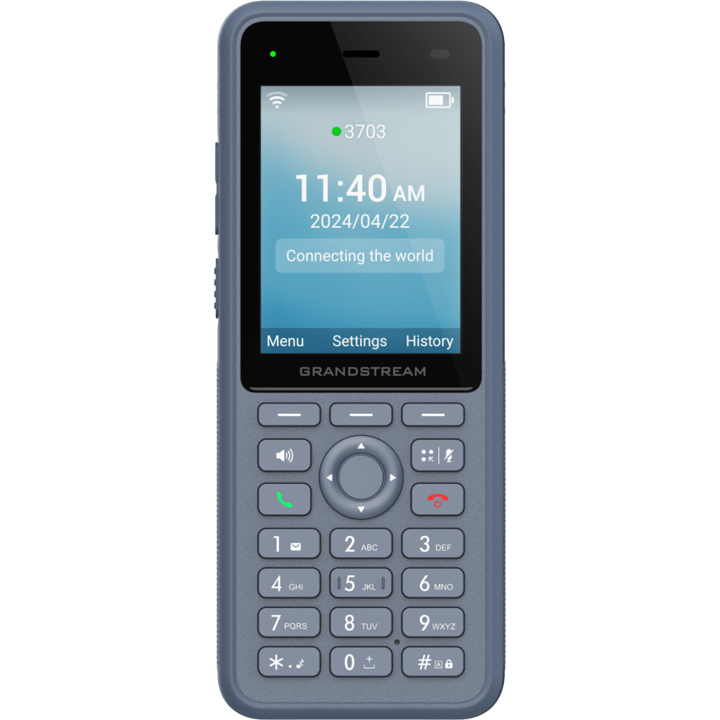 Teléfono IP Wi-Fi Inalámbrico WP836 / Wi-Fi 6 Doble Banda / IP69K Resistente a Exteriores / Batería 3000 mAh / 4 Conferencias / Bluetooth Integrado / USB Tipo C / Compatibilidad con Códec Opus HD