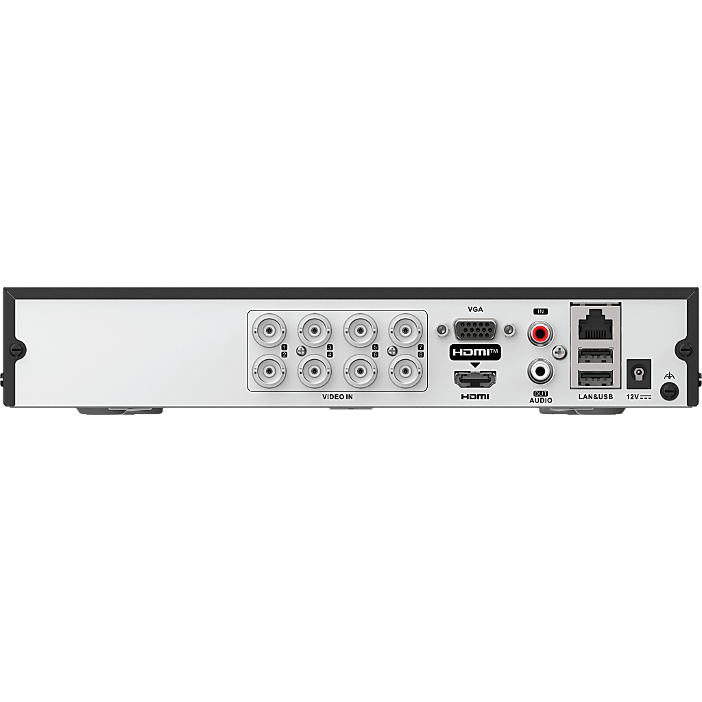 DVR 8 Canales TURBOHD + 8 Canales IP / 8 Megapixel (4K) / Audio Bidireccional / ACUSENSE / 1 Bahía de Disco Duro / Salida de Video en Full HD / H.265+