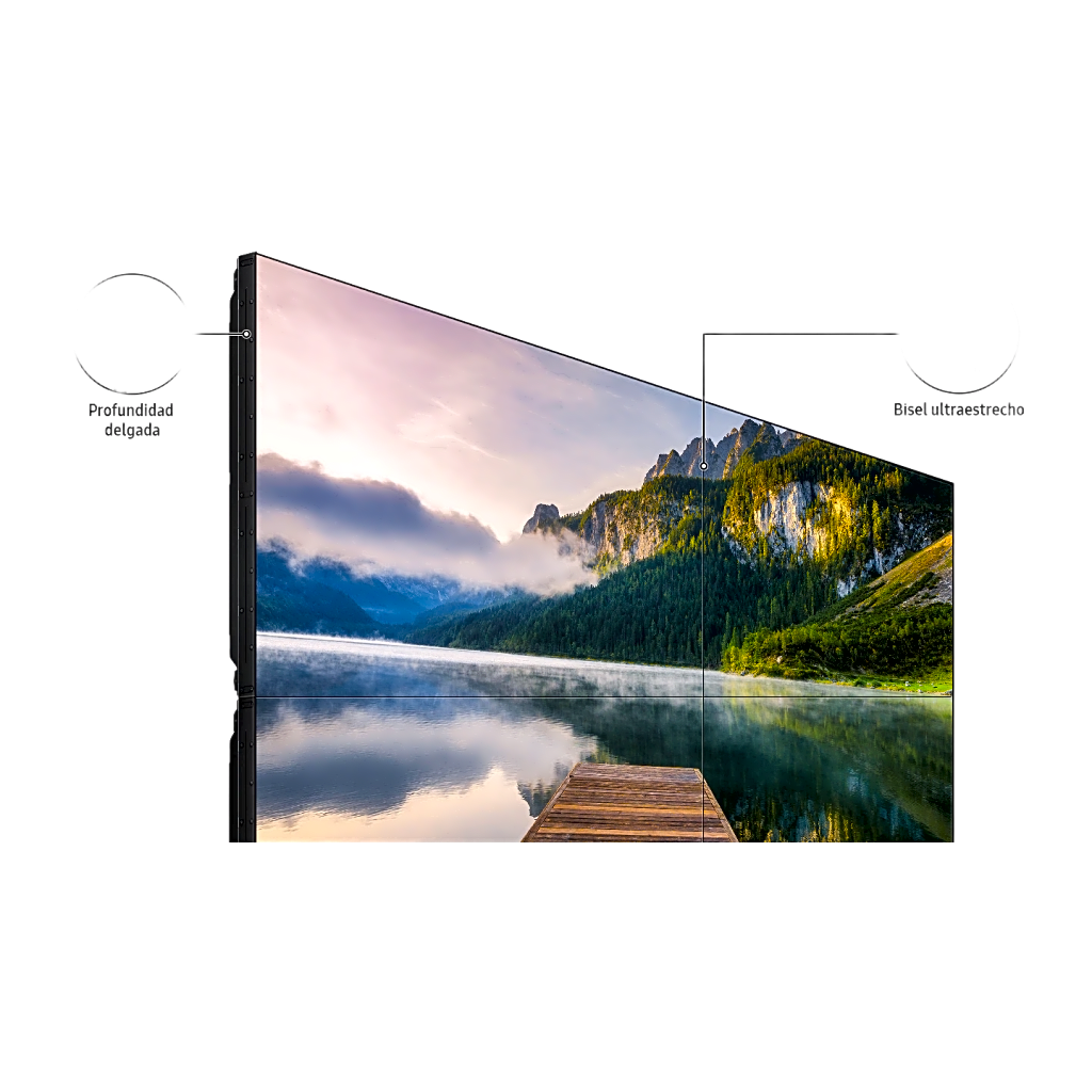 KIT de Video wall LCD 2x2 4 pantallas de 55" VM55BU para conexion daisy chain, incluye montajes de pared Peerless DS-VW765-LAND