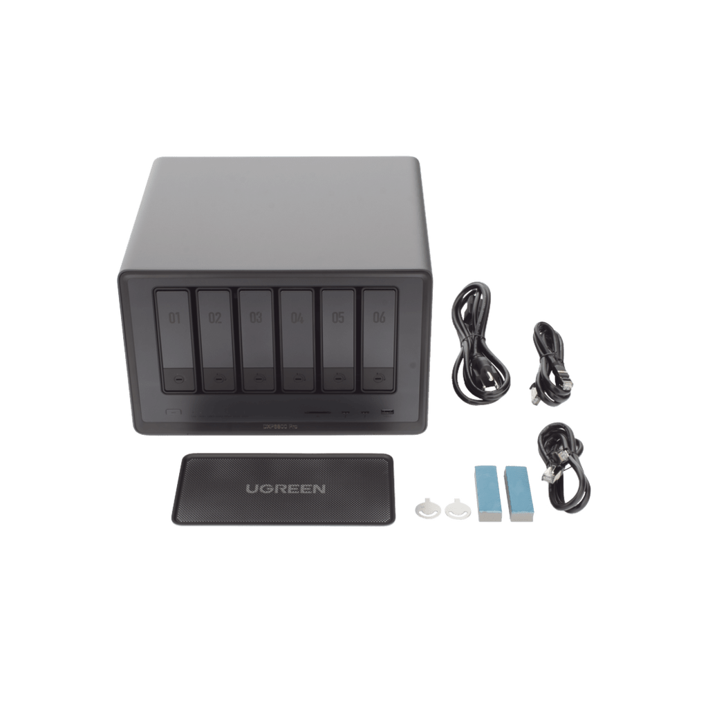 NAS UGREEN NASync DXP6800 Pro / Intel Core i5-1235U 10 Núcleos / 6 Bahías SATA + 2 M.2 NVMe / 2 Puertos Thunderbolt 4 / 2 Puertos 10GbE / 8K HDMI / PCIe 4.0 x4 / DDR5 Hasta 64GB / Compatibilidad Multiplataforma