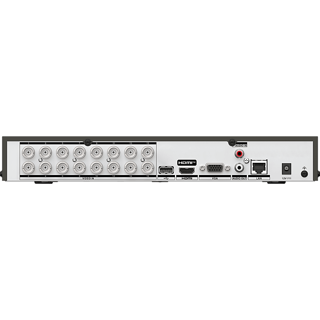 DVR 16 Canales TURBOHD + 16 Canales IP / 8 Megapixel (4K) / Audio Bidireccional / ACUSENSE / Audio Bidireccional / 1 Bahía de Disco Duro / Salida de Video en Full HD / H.265+