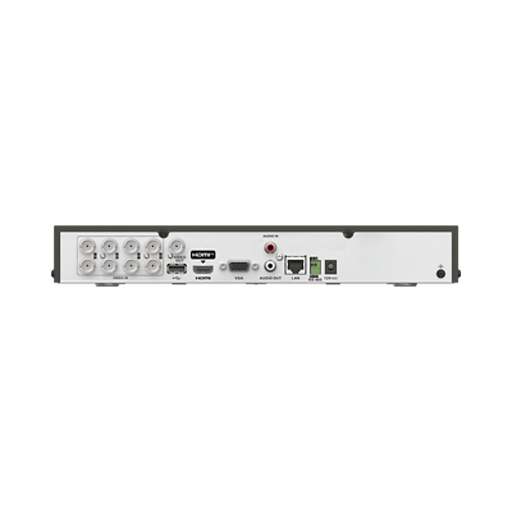 DVR 8 Canales TURBOHD + 8 Canales IP / 8 Megapixel (4K) / Audio Bidireccional por Coaxitron / ACUSENSE / 1 Bahía de Disco Duro / Salida de Video en 4K / H.265+